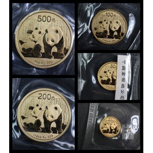 【109050】2010年熊猫普制金币5枚一套