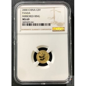 【000105】2000版熊猫金银纪念币1/20盎司普制金币