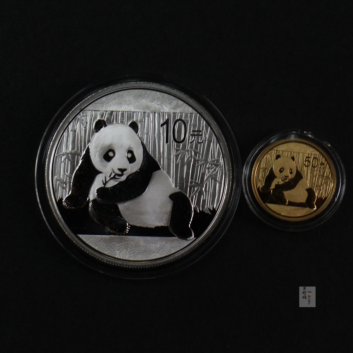 【159460】2015年熊猫1盎司银+1/10盎司金套币