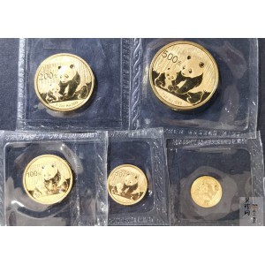 【129050】2012年熊猫普制金币5枚一套