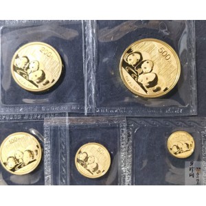 【139050】2013年熊猫普制金币5枚一套 