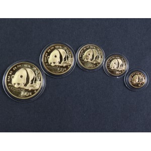 【879010】1987年熊猫普制金币五枚一套