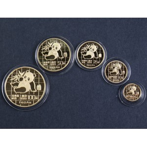 【899010】1989版熊猫普制金币五枚一套