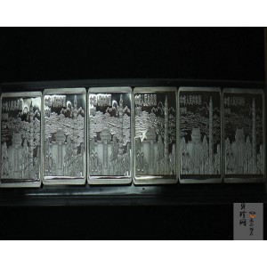 【889090】1998年中国古代名画系列（清明上河图）2盎司长方形精制银币套币