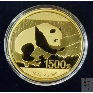 【160107】2016年熊猫100克精制金币