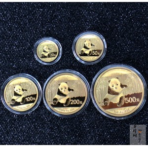 【149050】2014年熊猫普制金币5枚一套