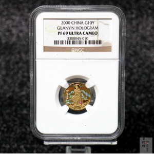 【000501】2000年观音幻彩纪念金币1/10盎司幻彩精制金币
