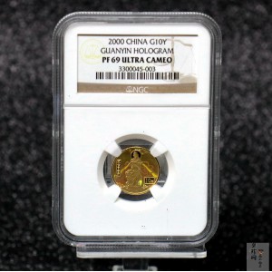 【000501】2000年观音幻彩纪念金币1/10盎司幻彩精制金币