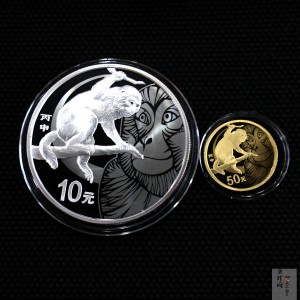 【169010】2016年丙申猴年生肖精制金银币2枚一套