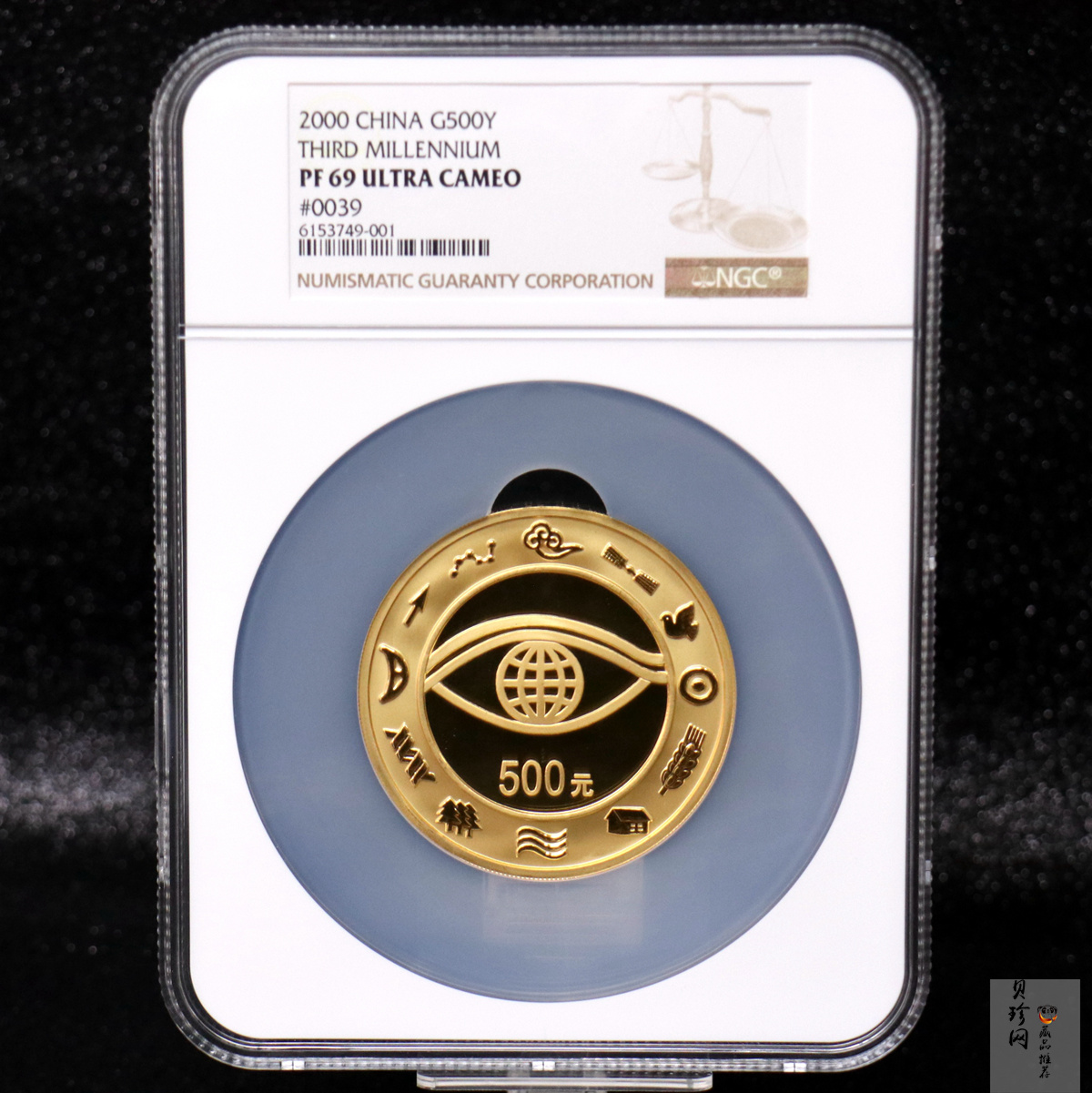 【000602】2000年千年纪念金银及双金属纪念币5盎司精制金币