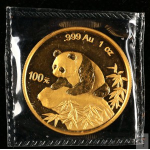 【990101】1999年版熊猫金银纪念币1盎司普制金币