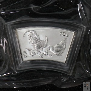 【050212】2005年乙酉鸡年生肖1盎司扇形普制银币