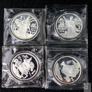 【969090】1996年中国古典文学名著《三国演义》银纪念币（第2组）27克精制银币四枚一套