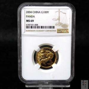 【040103】2004版熊猫金纪念币-母子熊猫1/4盎司普制金币