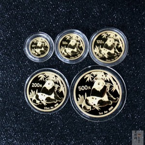【079070】2007年熊猫普制金币5枚一套