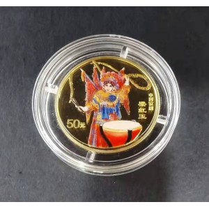 【000701】2000年中国京剧艺术彩色金银纪念币（第2组）-京剧《梁红玉》1/2盎司彩色精制金币