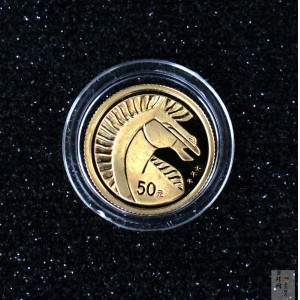 【020306】2002中国壬午（马）年金银纪念币-骏马1/10盎司普制金币