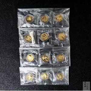 【089200】1997年-2008年生肖1/10盎司金币大全套