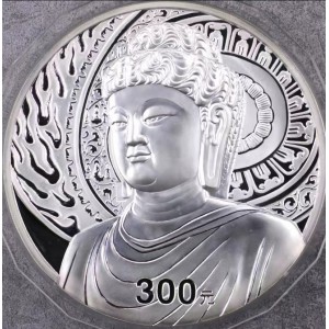 【020503】2002年中国石窟艺术（龙门）金银纪念币-大卢舍那佛像图1公斤精制银币