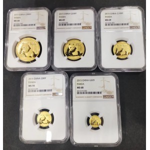 【159060】2015年熊猫普制金币5枚一套