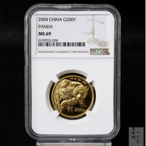 【040102】2004版熊猫金纪念币-母子熊猫1/2盎司普制金币