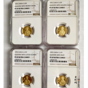 【959080】1995年观音1/10盎司精制金币四枚一套