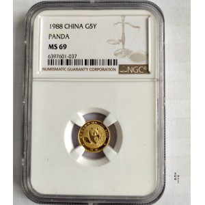 【880105】1988版熊猫1/20盎司普制金币