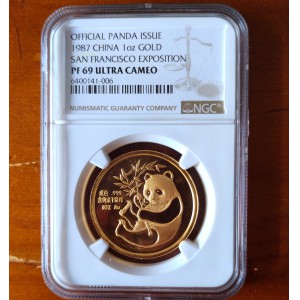 【879160】1987年美国旧金山国际硬币展-大熊猫1盎司金章
