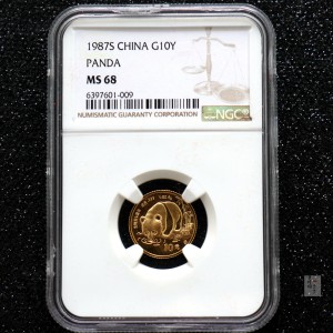 【870104】1987年熊猫1/10盎司普制金币