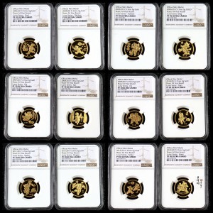 【179580】2017年十二生肖首轮贺岁纪念币5克金章十二枚一套