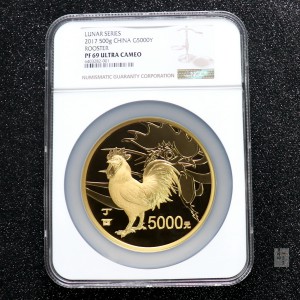 【161513】2017年丁酉（鸡）年生肖流通纪念币-雄鸡500克精制金币