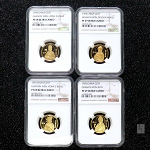 【959070】1995年观音1/4盎司精制金币四枚一套