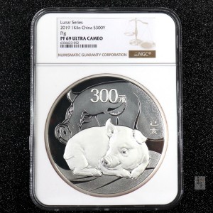 【191115】2019中国己亥（猪）年金银纪念币1公斤圆形银币