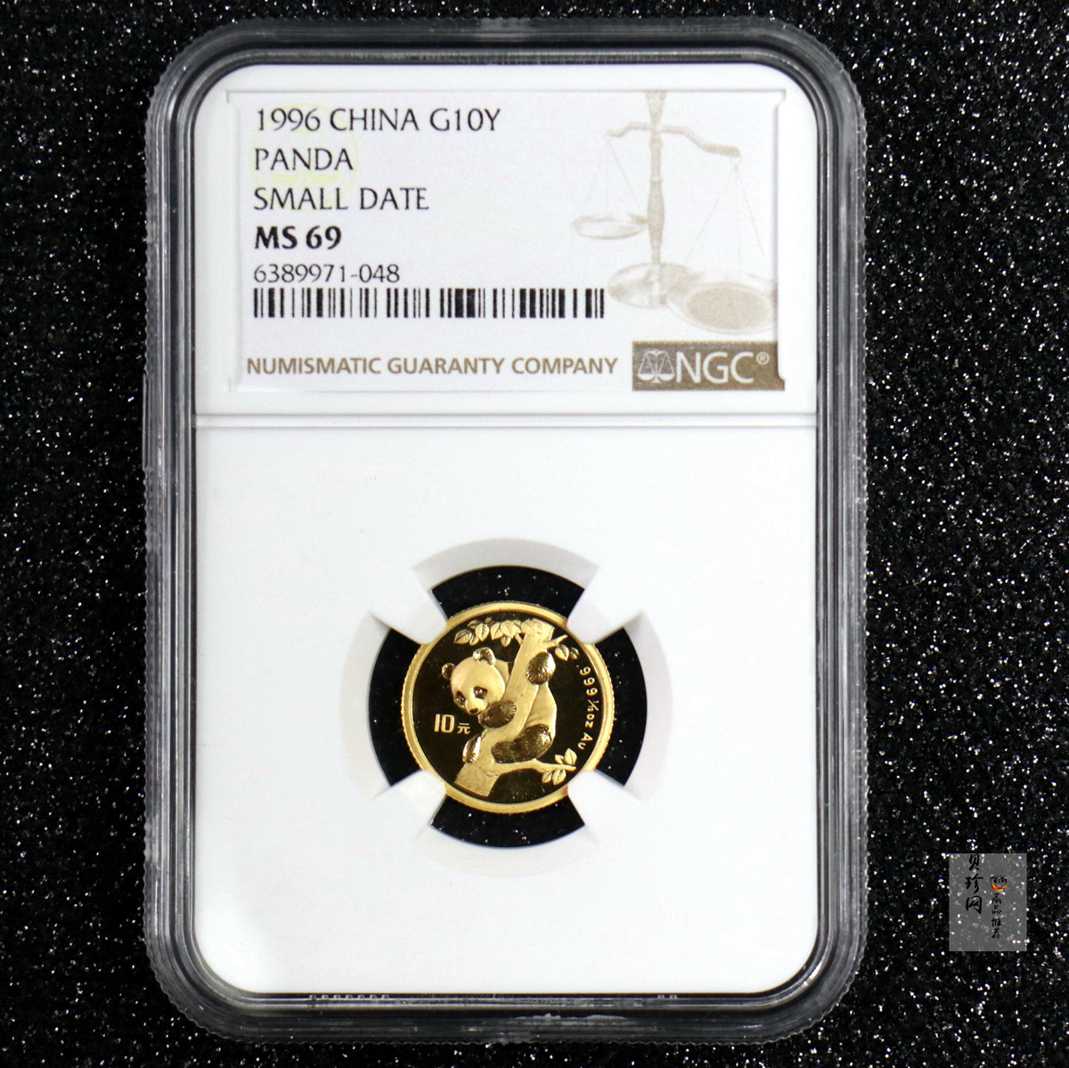 【963333】1996版熊猫金纪念币1/10盎司普制金币