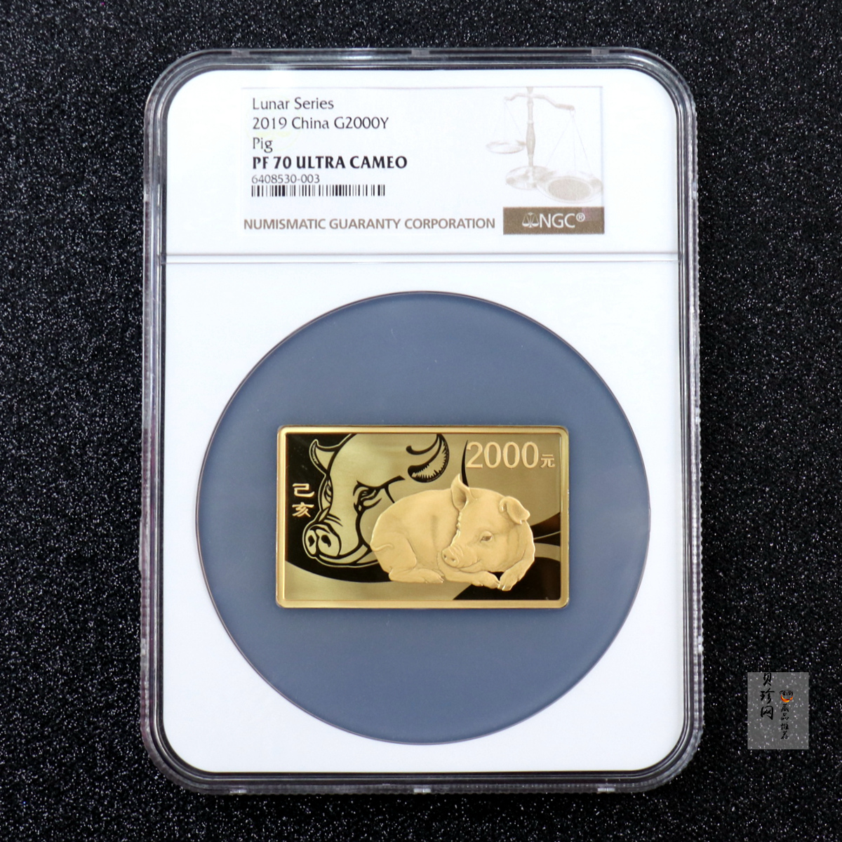 【191112】2019中国己亥（猪）年金银纪念币150克长方形金质纪念币