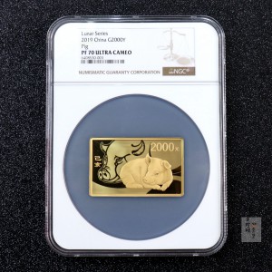 【191112】2019中国己亥（猪）年金银纪念币150克长方形金质纪念币
