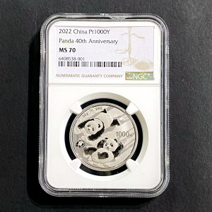 【220107】2022年熊猫贵金属纪念币30克圆形铂币