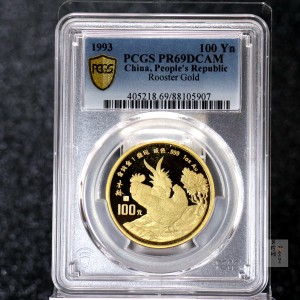 【930303】1993中国葵酉（鸡）年1盎司精制金币