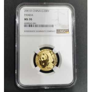 【010103】2001版熊猫金银纪念币1/4盎司普制金币