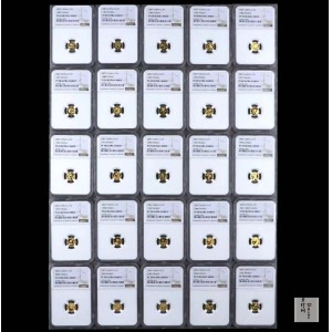 【079050】2007年中国熊猫金币发行25周年1/25盎司精制金币25枚一套