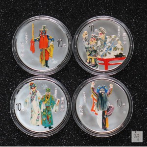 【029060】2002年中国京剧艺术（第4组）彩色银币一套四枚