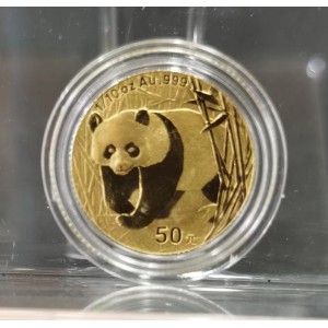 【010104】2001版熊猫金银纪念币1/10盎司普制金币
