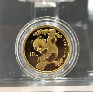 【963333】1996版熊猫金纪念币1/10盎司普制金币