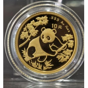 【922222】1992年熊猫1/10盎司普制金币