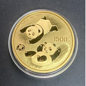 【220103】2022年熊猫100克精制金币