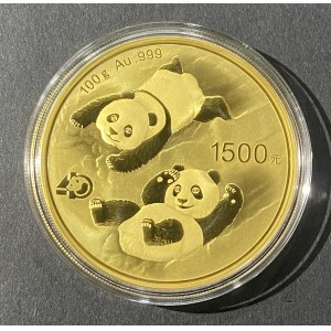 【220103】2022年熊猫100克精制金币
