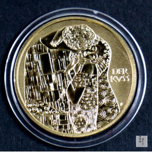 【039270】奥地利2003年艺术系列克里姆特吻16克精制金币