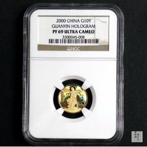 【000501】2000年观音幻彩纪念金币1/10盎司幻彩精制金币