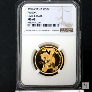 【969320】1996年熊猫1/2盎司普制金币