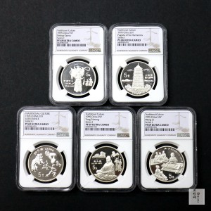 【959170】1995年中国传统文化（第1组）22克精制银币五枚一套